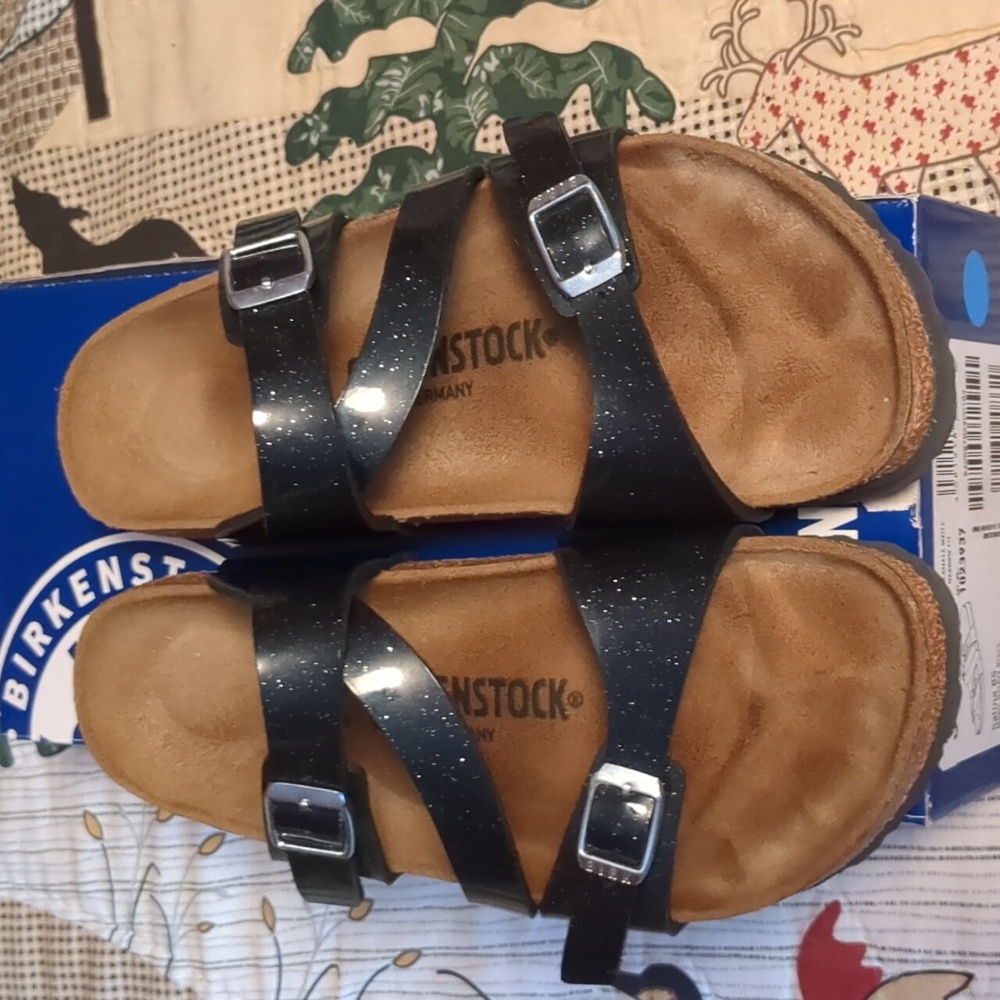 Birkenstock Salina Black Sandals with Adjustable Straps & Cork Footbed Size 37N - Picture 11 of 12
